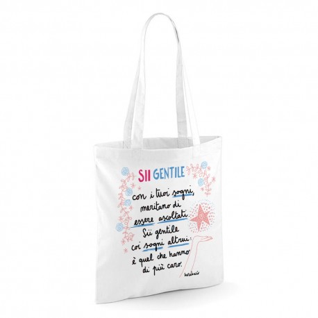 Sii gentile con i bambini | Borsa shopper in cotone