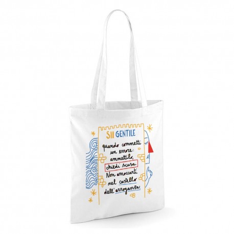 Sii gentile quando commetti un errore | Borsa shopper in cotone