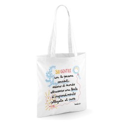 Sii gentile con le persone sensibili | Borsa shopper in cotone