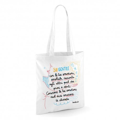 Sii gentile con le tue emozioni | Borsa shopper in cotone