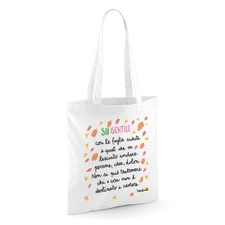 Sii gentile con le foglie cadute | Borsa shopper in cotone