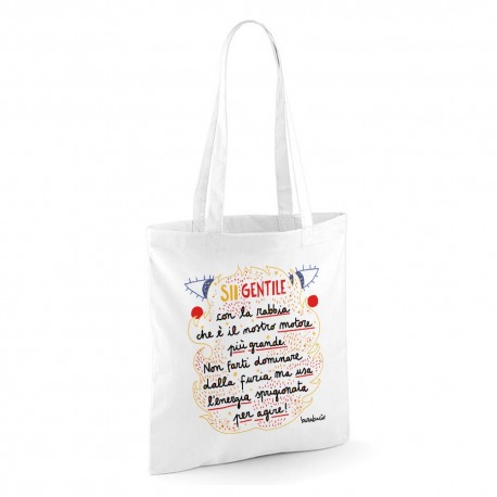 Sii gentile con la rabbia | Borsa shopper in cotone