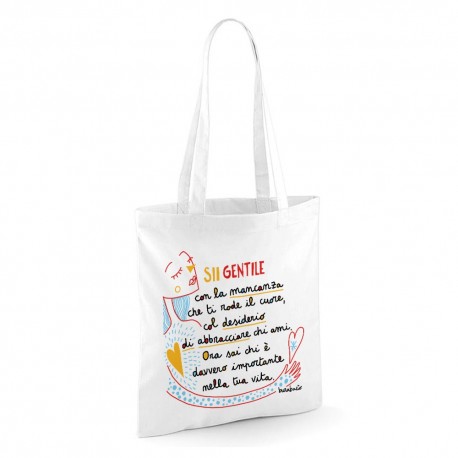 Sii gentile con la mancanza | Borsa shopper in cotone