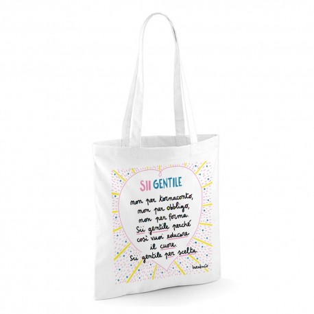 Sii gentile non per obbligo | Borsa shopper in cotone