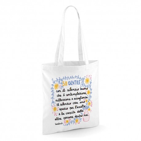 Sii gentile con il silenzio buono | Borsa shopper in cotone