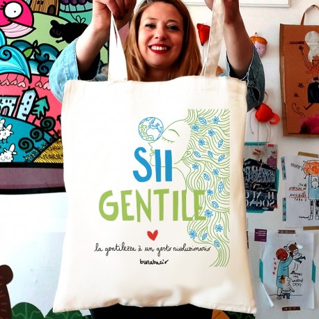 Sii gentile con il pianeta | Borsa shopper in cotone