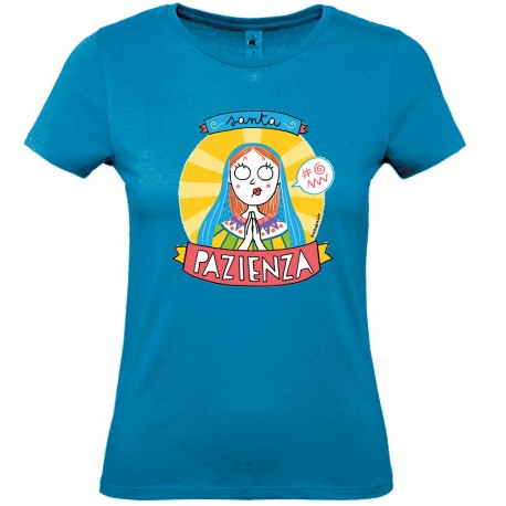 Santa Pazienza| T-shirt blu cielo